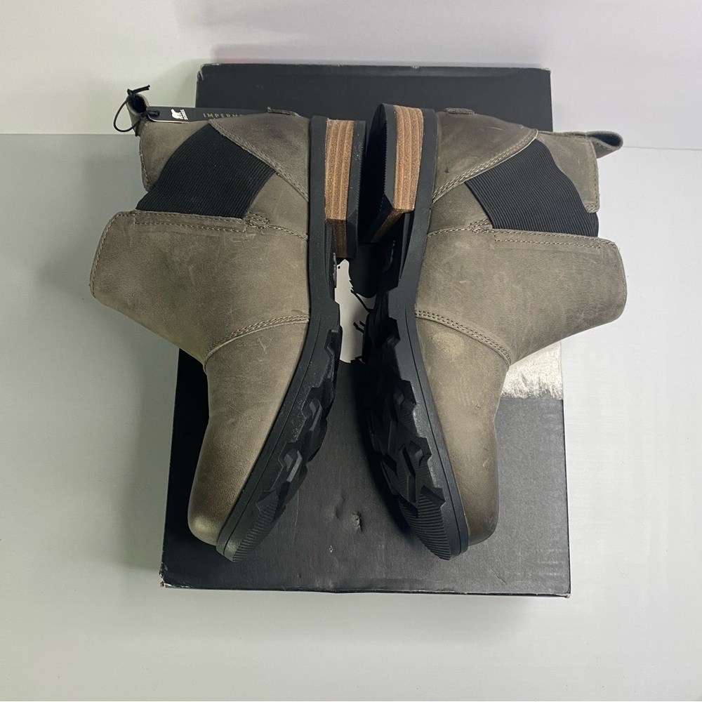 Sorel Emelie Chelsea NEW IN BOX Waterproof Boots Brown grey mushroom size‎ 7 - Picture 9 of 11